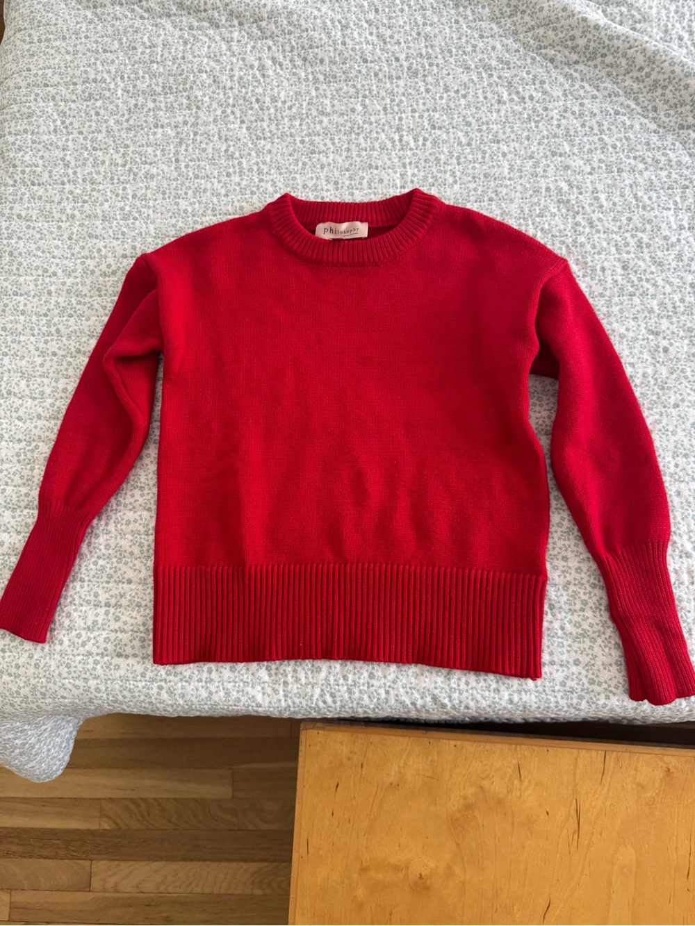 Philosophy Bright Red Crewneck Sweater
